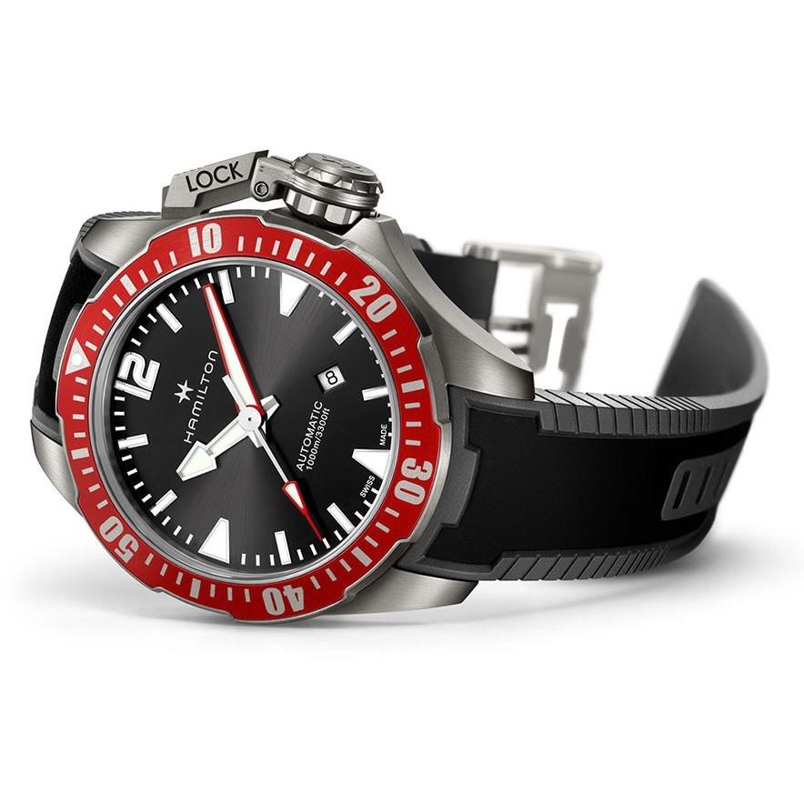 H77805335-Hamilton Men's H77805335 Khaki Navy Frogman Titanium Auto