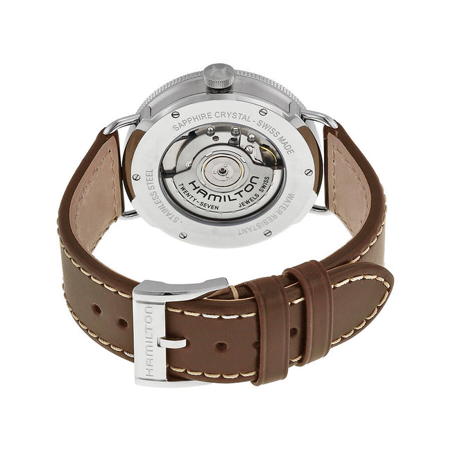H78465553-Hamilton Men's H78465553 Navy Pioneer Silver Dial Watch