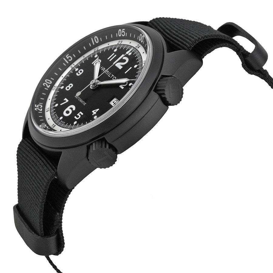 H80485835-Hamilton Men's H80485835 Khaki Aviation Black Dial Watch