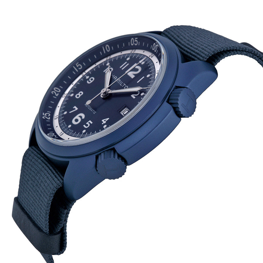 H80495845-Hamilton Men's H80495845 Khaki Aviation Blue Dial Watch