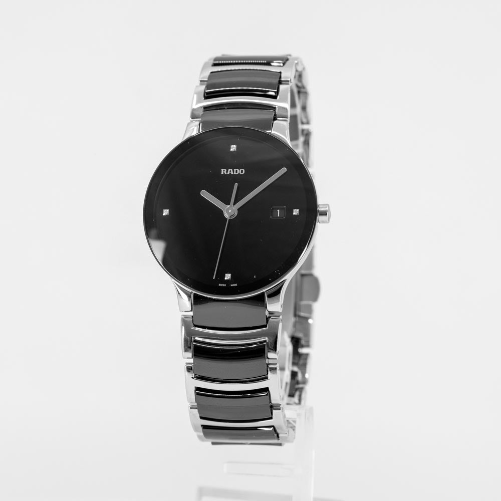 R30191712-Rado Ladies R30191712 Centrix Black Dial Ceramic Watch