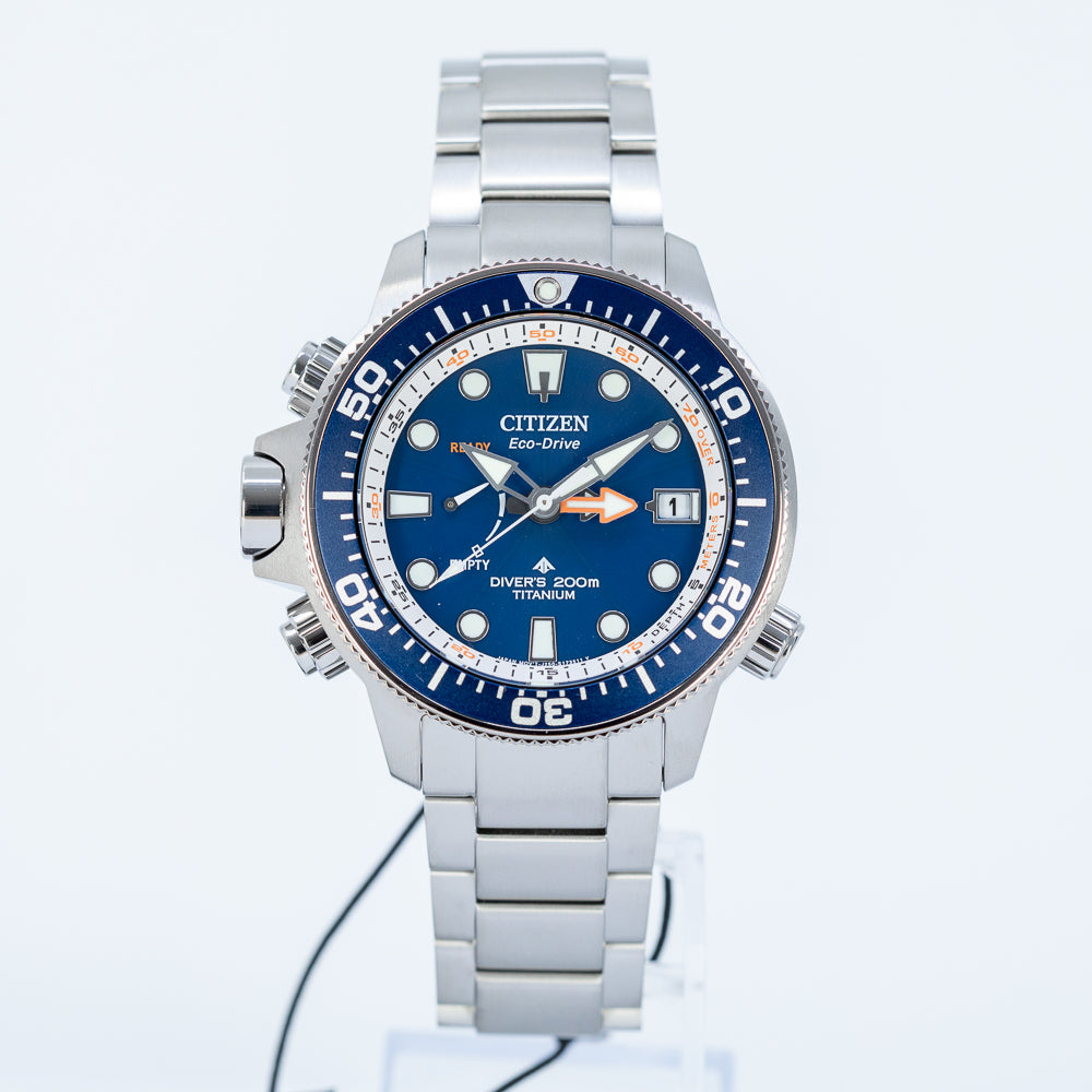 BN2041-81L-Citizen Men's BN2041-81L Aqualand Blue Dial Titanium Watch