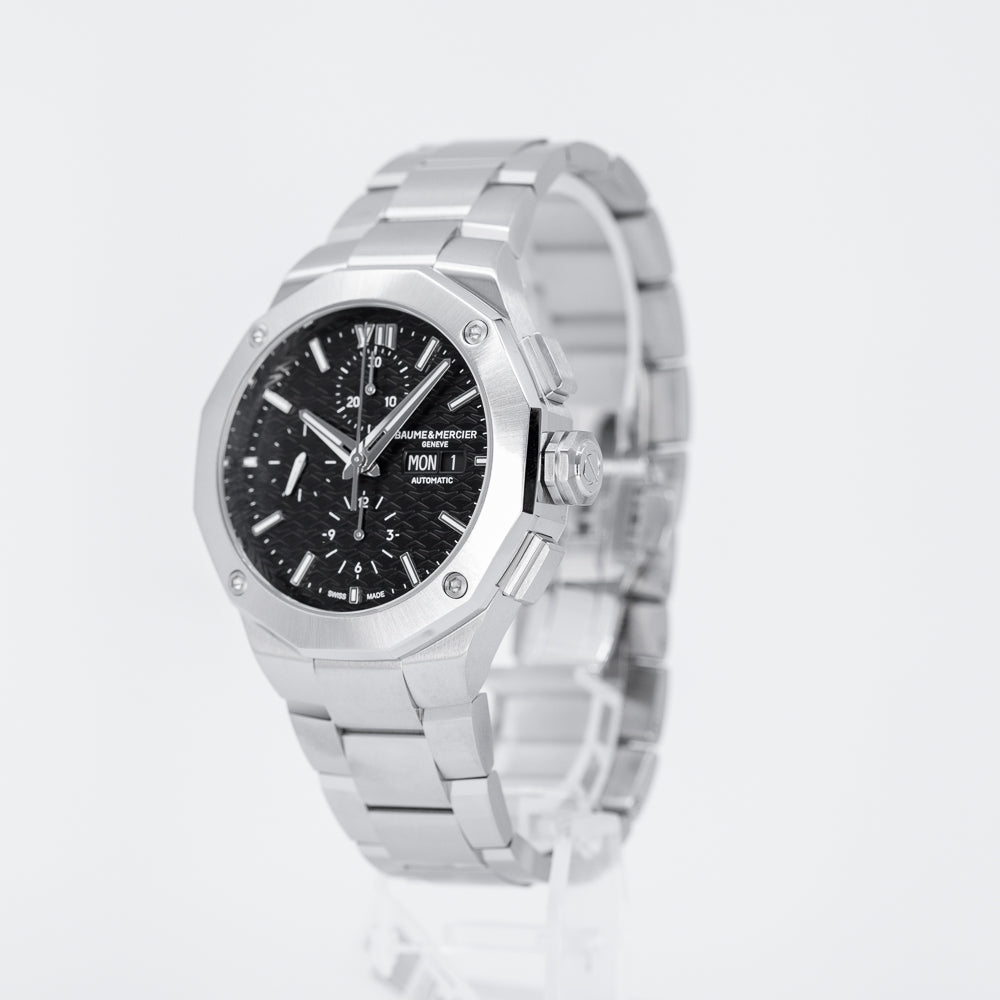 M0A10624-Baume & Mercier Men's M0A10624 Riviera Black Dial Watch