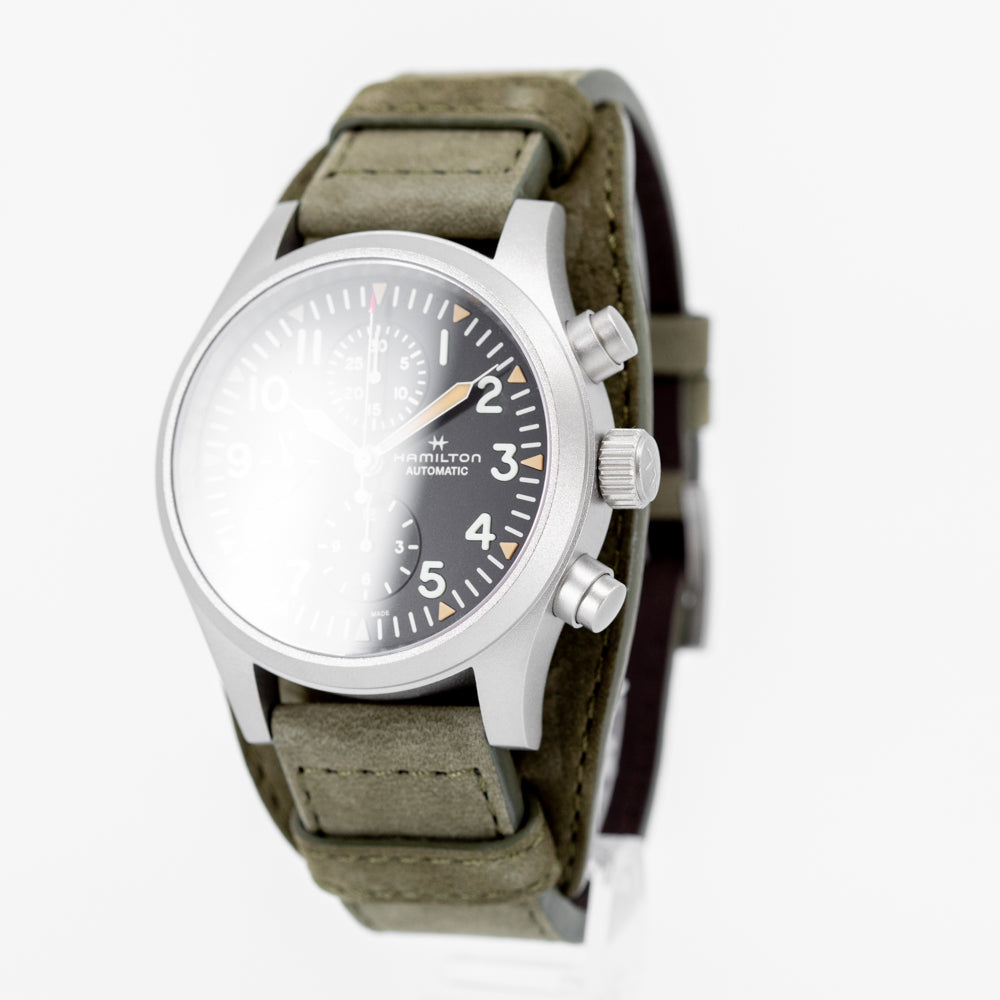 H71706830-Hamilton Men's H71706830 Khaki Field Auto Chrono Watch