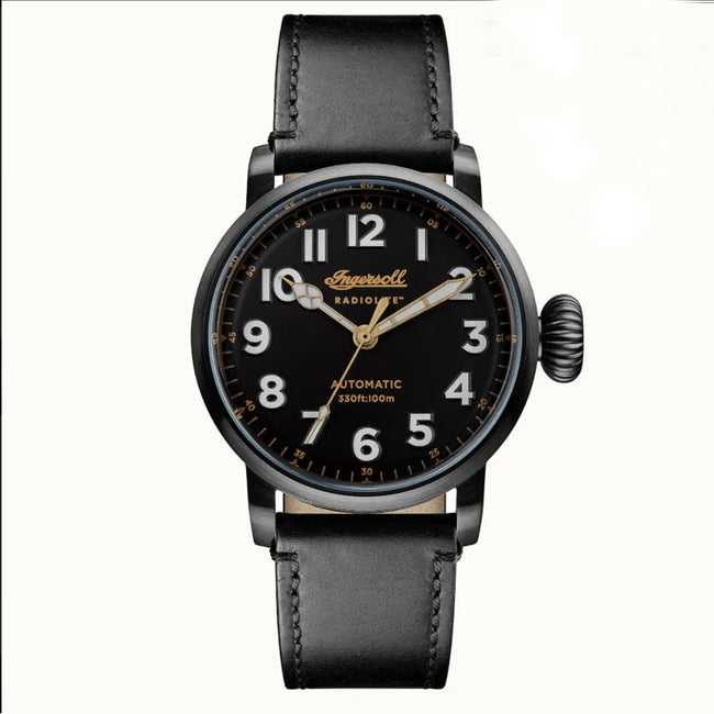 INI04805-Ingersoll Men's INI04805 Linden Automatic Black Dial Watch