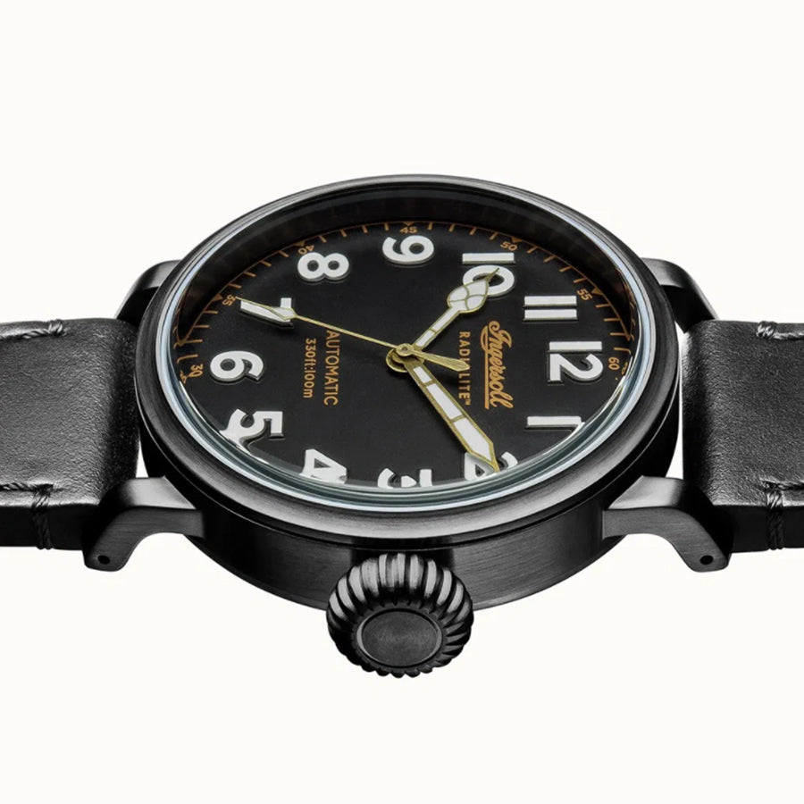INI04805-Ingersoll Men's INI04805 Linden Automatic Black Dial Watch