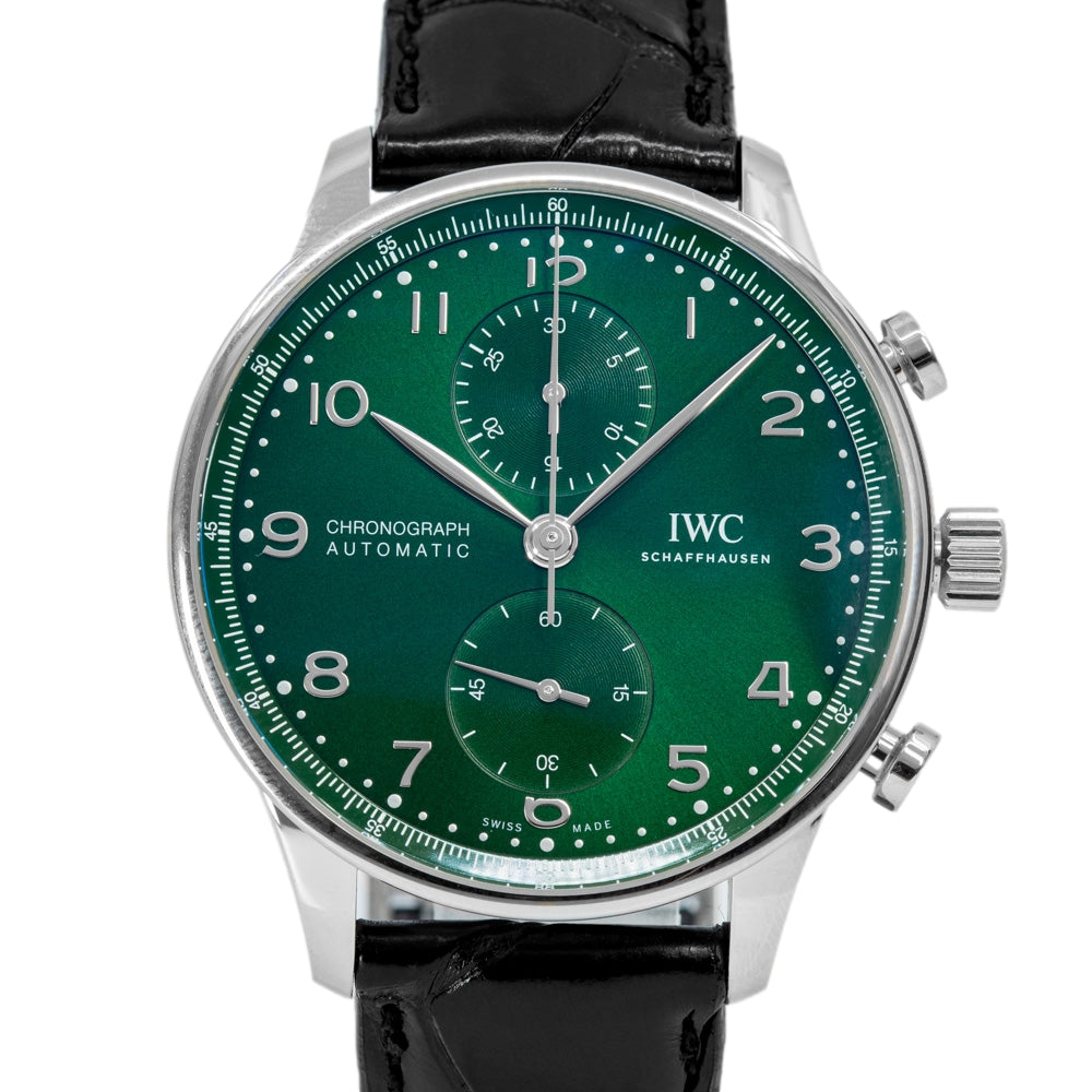 IW371615-IWC Men's IW371615 Portugieser Green Dial Auto Chronograph