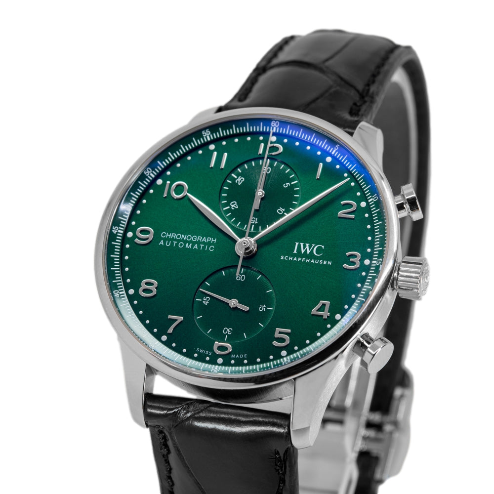 IW371615-IWC Men's IW371615 Portugieser Green Dial Auto Chronograph
