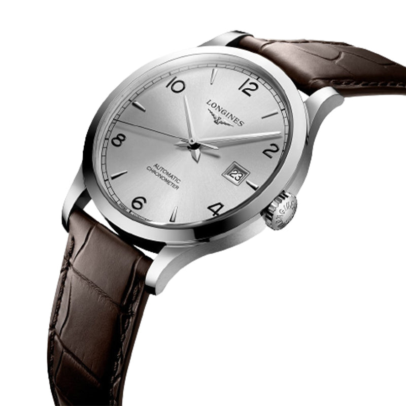 L28214762-Longines Men;s L2.821.4.76.2 Record Silver Dial COSC Watch