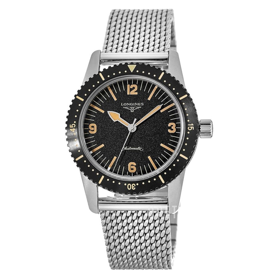 L28224566-Longines Men's L2.822.4.56.6 Skin Diver Black Dial Watch