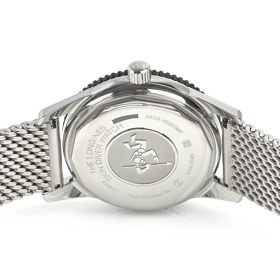 L28224566-Longines Men's L2.822.4.56.6 Skin Diver Black Dial Watch