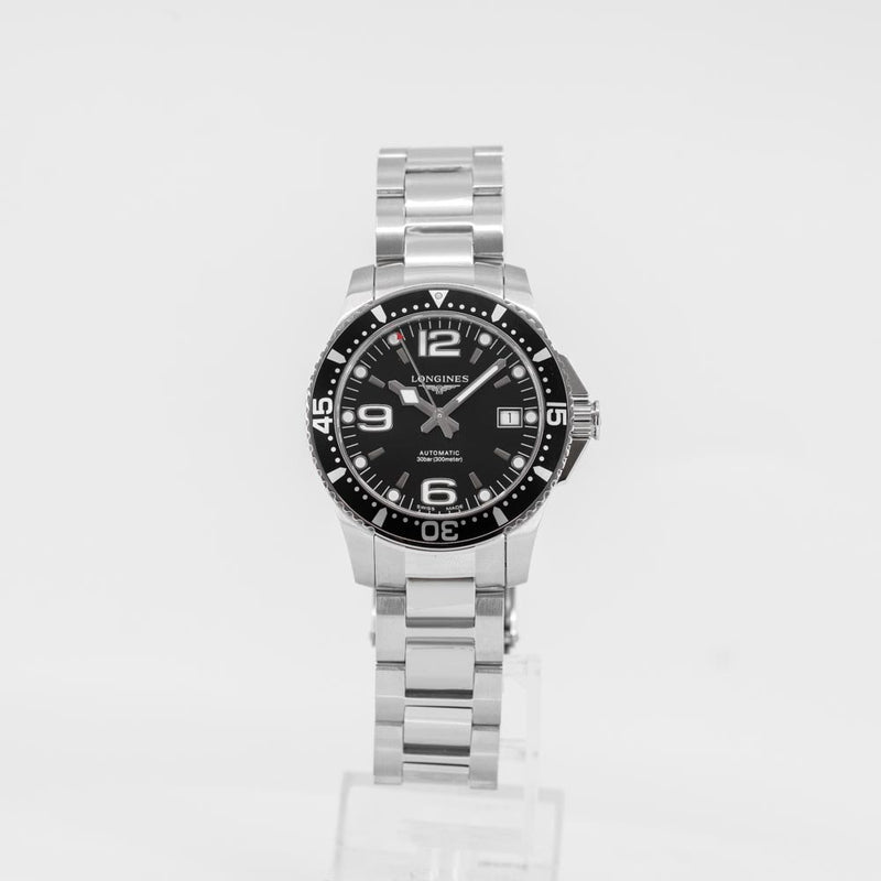 Longines Men s L3.741.4.56.6 HydroConqest Black Dial Watch