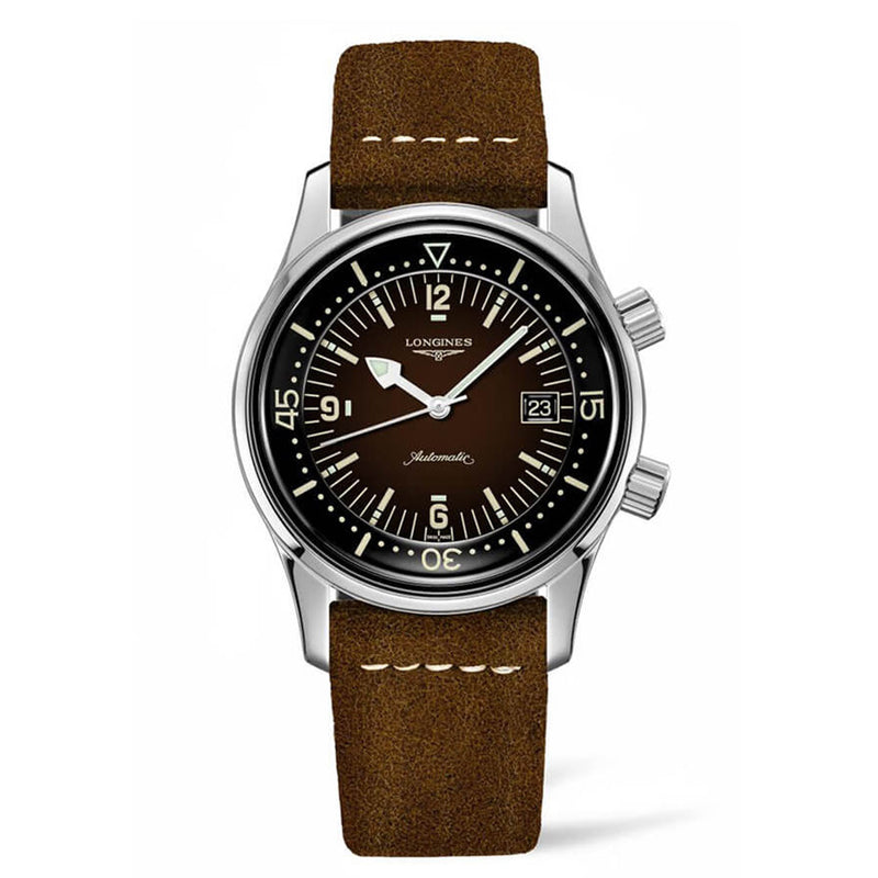L37744602-Longines Men's L3.774.4.60.2 Legend Diver Brown Dial Watch