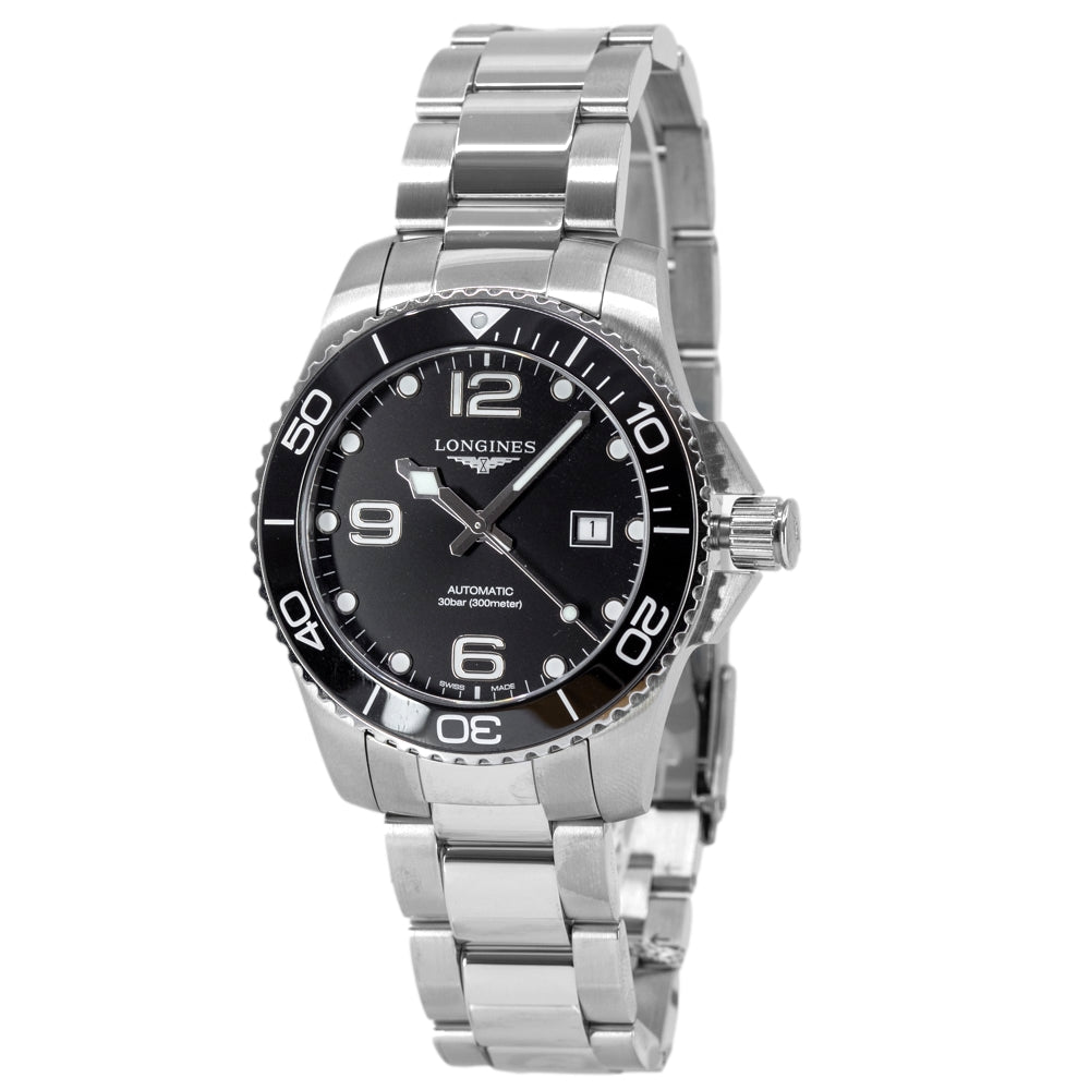 L37824566-Longines Men's L3.782.4.56.6 HydroConquest 43mm Black Dial 