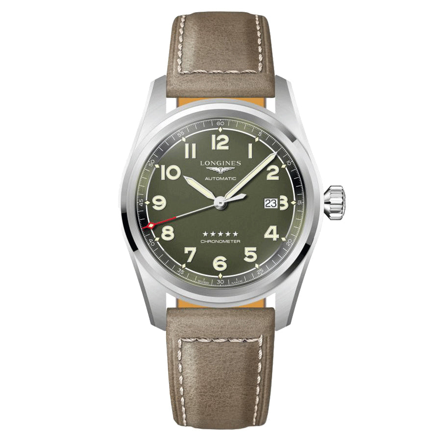 L38114032-Longines Men's L3.811.4.03.2 Spirit Green Dial COSC Watch