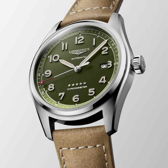 L38114032-Longines Men's L3.811.4.03.2 Spirit Green Dial COSC Watch