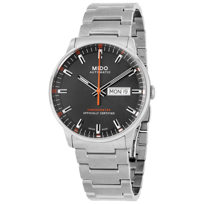M0214311106101-Mido Men's M0214311106101 Commander Grey Dial Watch