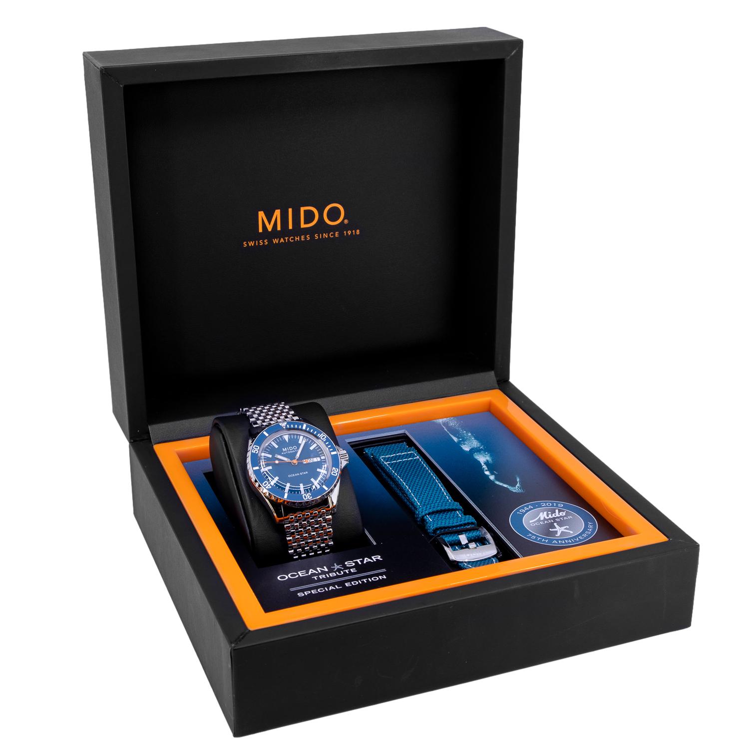 M0268301104100-Mido M026.830.11.041.00 Ocean Star Tribute Blue Dial Watch
