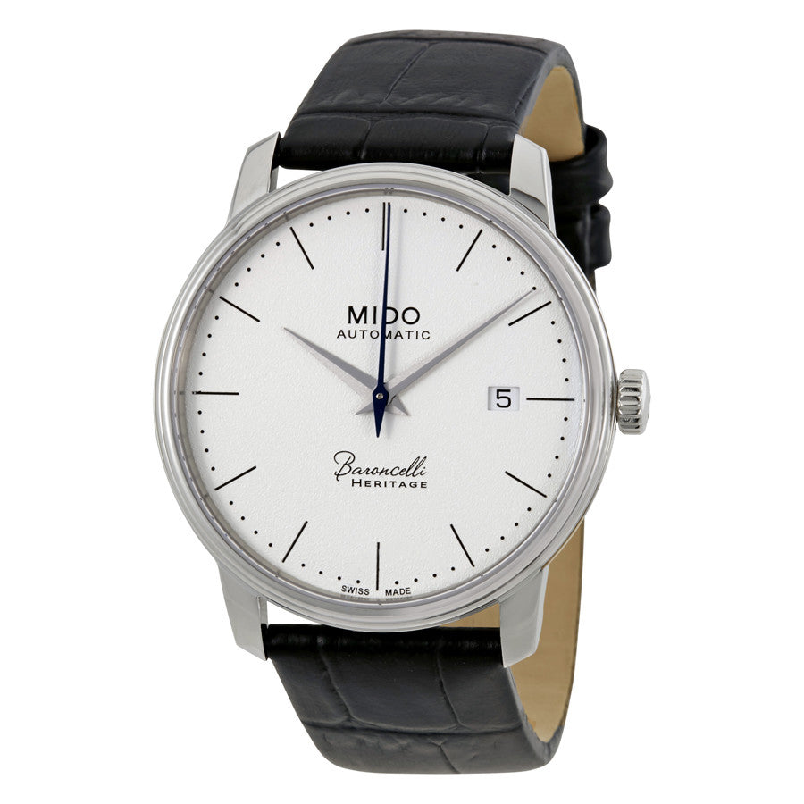 M0274071601000-Mido Men's M027.407.16.010.00 Baroncelli White Dial Watch