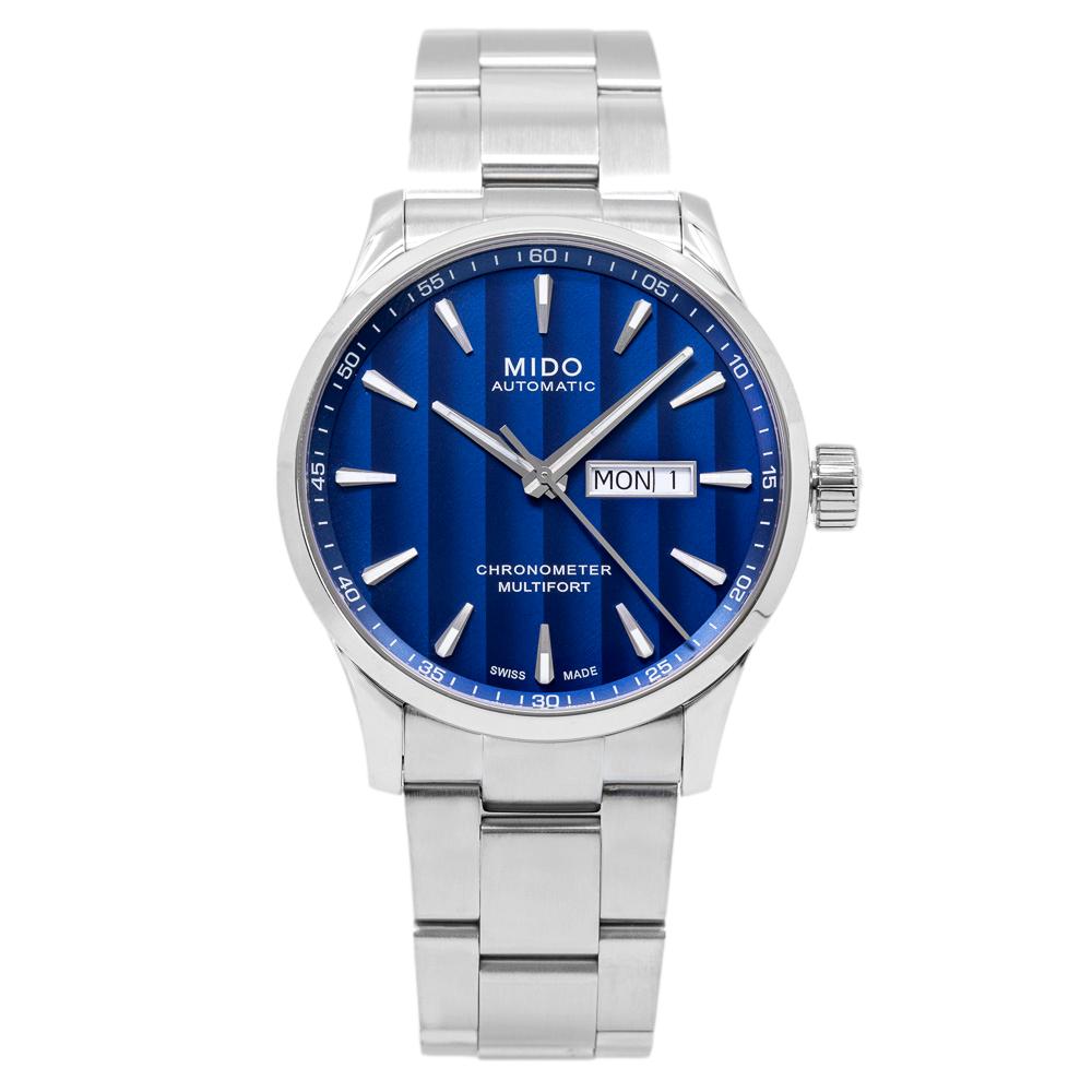 M0384311104100-Mido M038.431.11.041.00 Multifort Chrono Blue Dial Watch