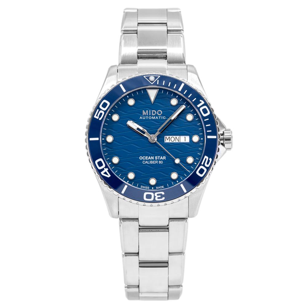 M0424301104100-Mido M042.430.11.041.00 Ocean Star 200c Blue Dial Watch