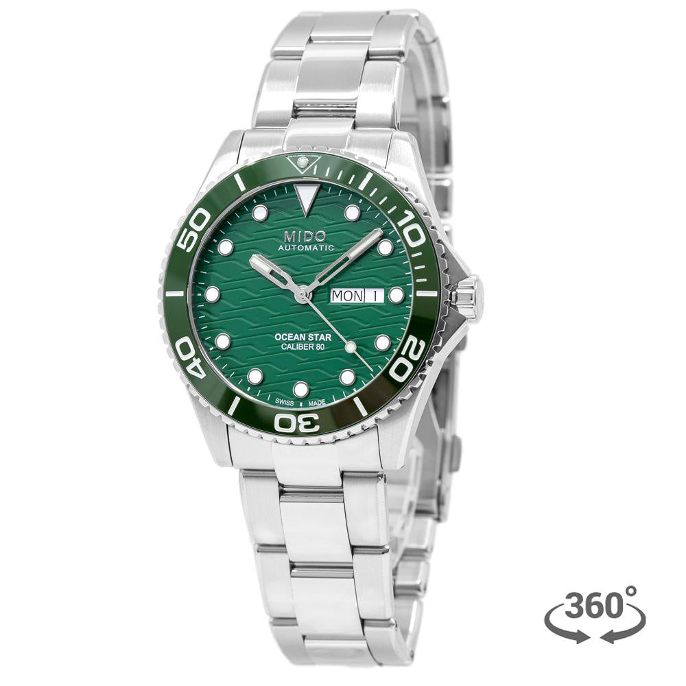 M0424301109100-Mido Men's M042.430.11.091.00 Ocean Star Green Dial Watch