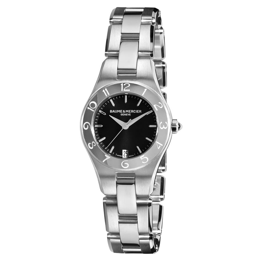 M0A10010-Baume & Mercier Ladies 10010 Linea Black Dial Watch
