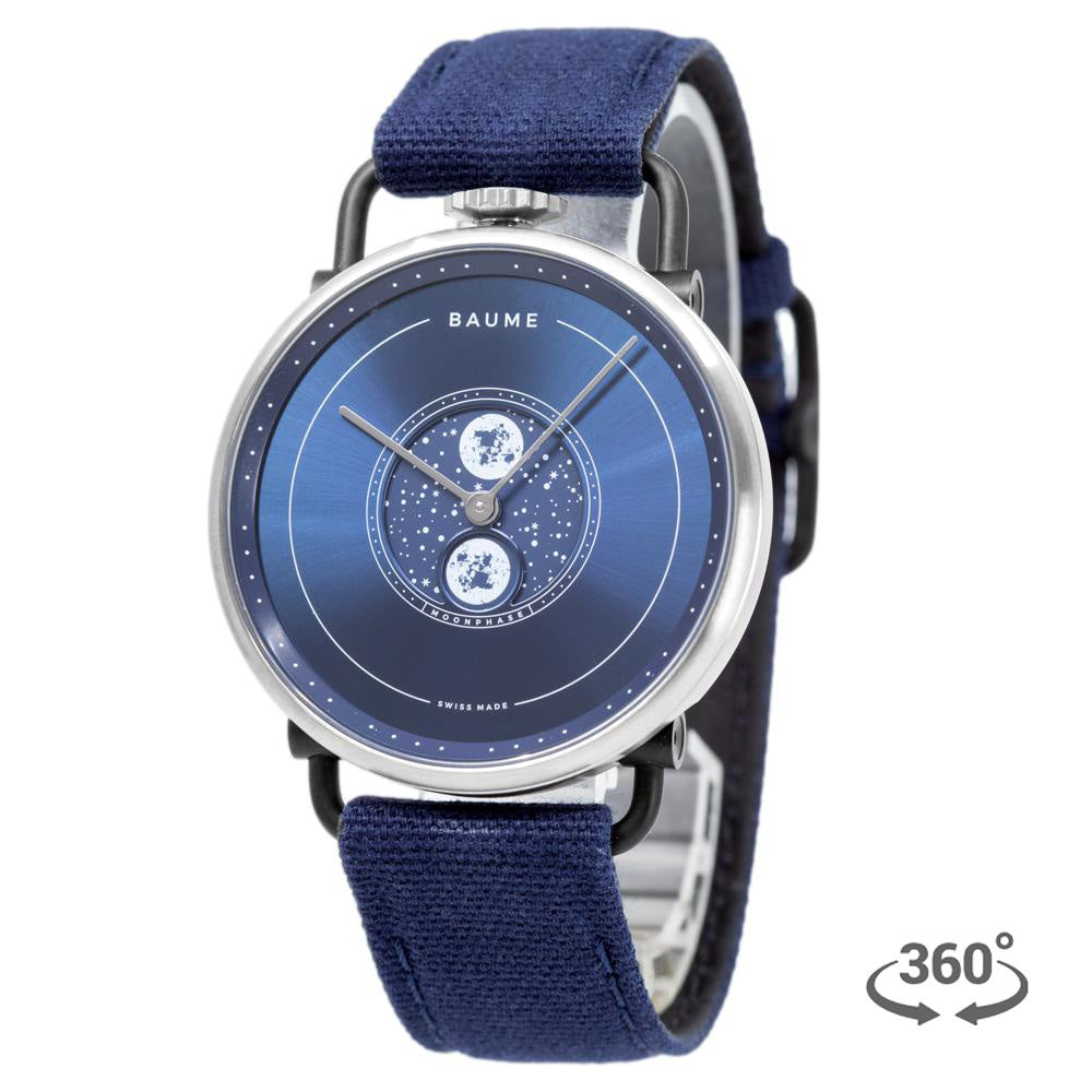 M0A10637-Baume & Mercier Men's M0A10637 Moon Phase Blue Watch