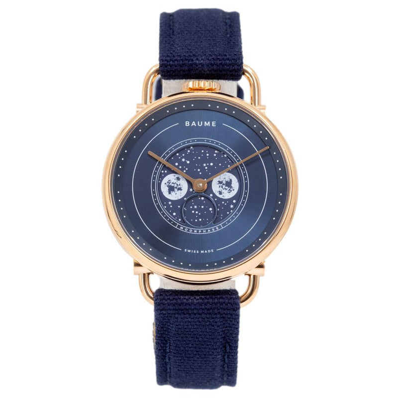 M0A10638-Baume & Mercier M0A10638 Moonphase Blue Dial Watch