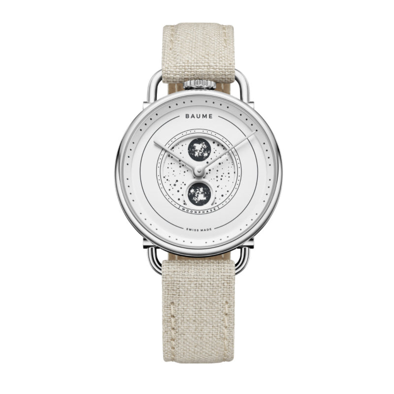 M0A10639-Baume&Mercier  M0A10639 Moonphase White Dial Watch