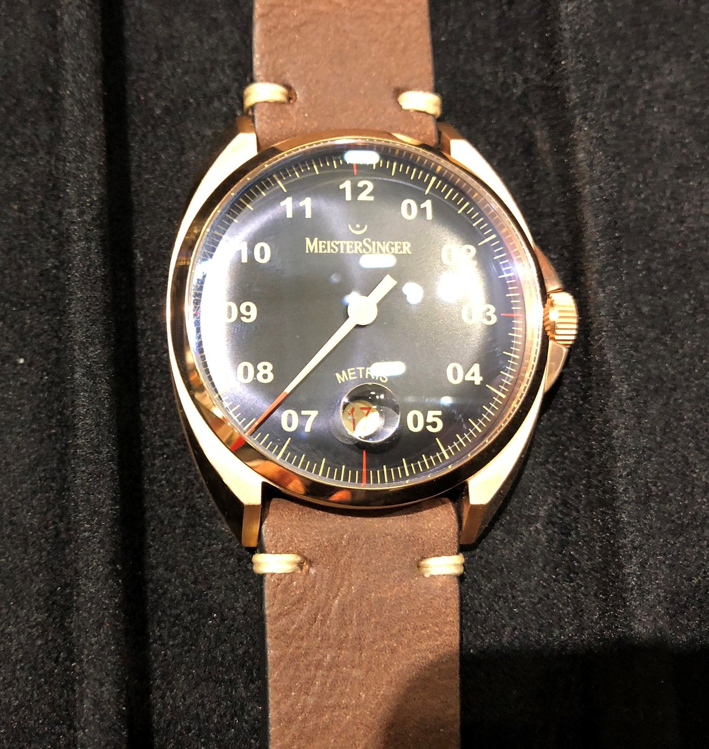 ME917BR-MeisterSinger Men's ME917BRBl Metris Blue Dial Watch