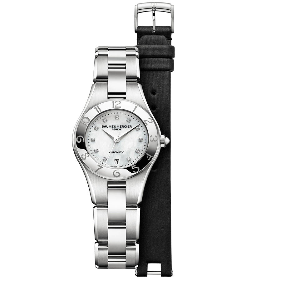 MOA10113-Baume&Mercier Ladies 10113 Linea Auto Diamond Set Watch