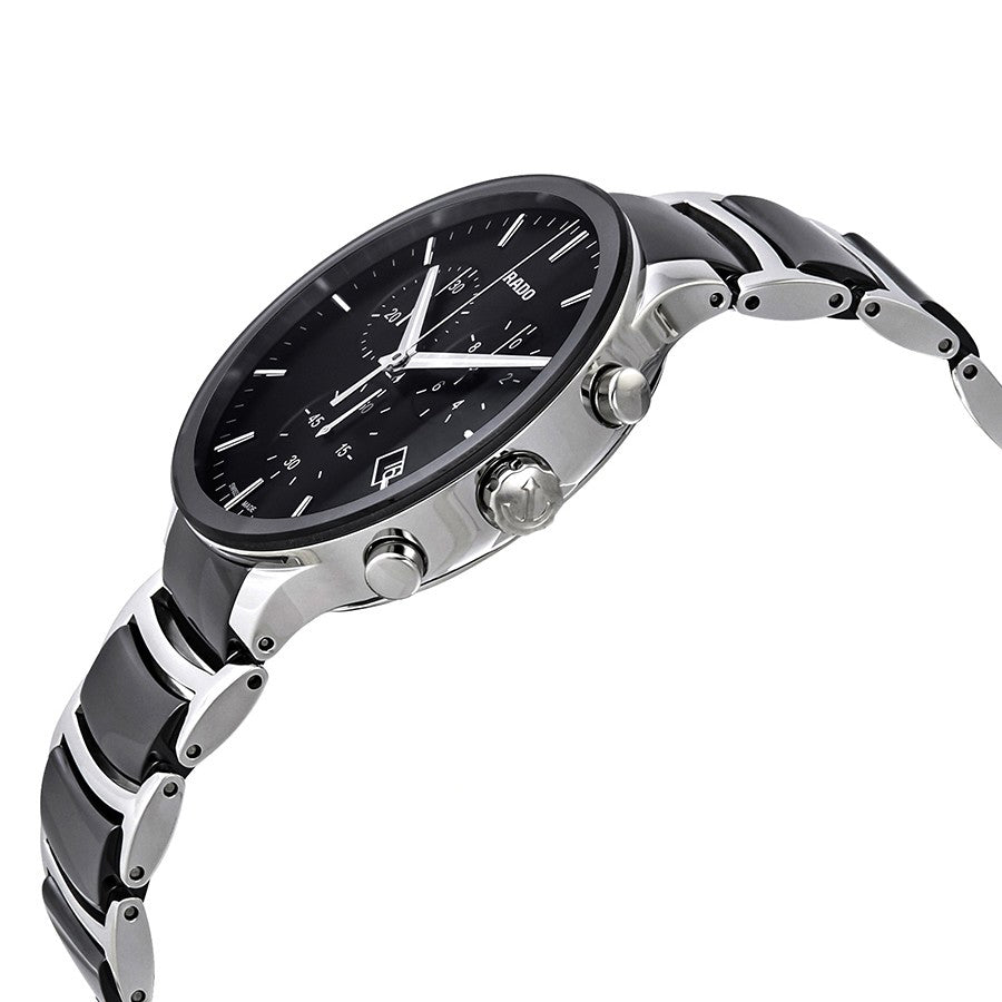 R30130152-Rado Men's R30130152 Centrix Chronograph Black Dial Watch