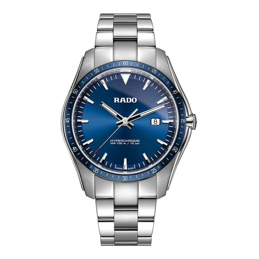 R32502203-Rado Men's R32502203 HyperChrome Quartz Blue Dial Watch