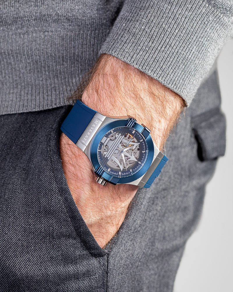 R8821108028-Maserati Men's R8821108028 Potenza Blue Dial Watch