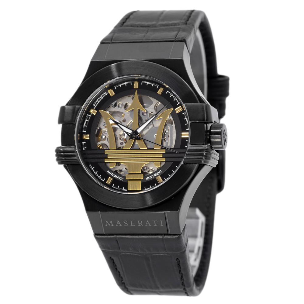 R8821108036-Maserati Men's R8821108036 Potenza Skeleton Dial Black Watch