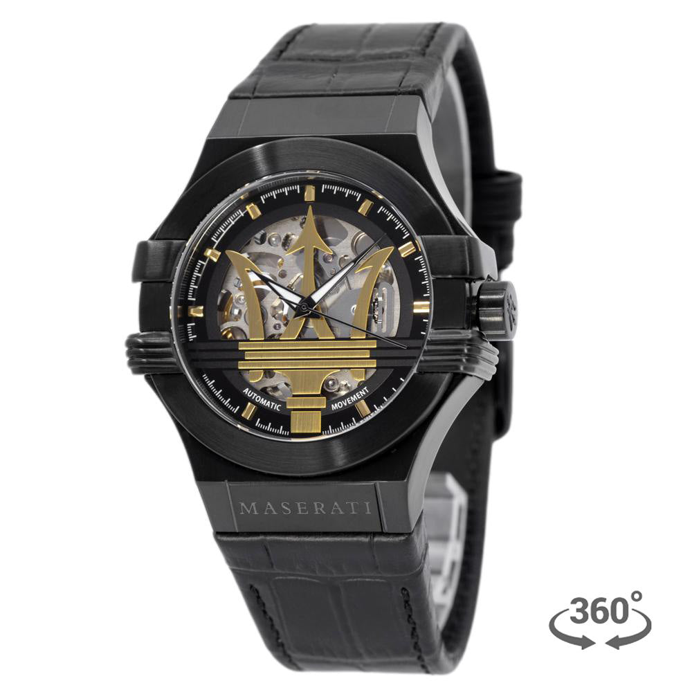 R8821108036-Maserati Men's R8821108036 Potenza Skeleton Dial Black Watch