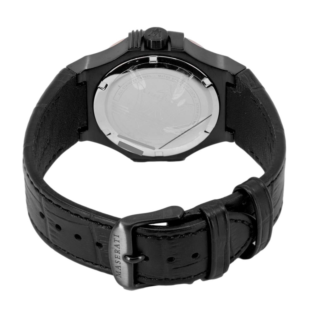 R8851108032-Maserati Men's R8851108032 Potenza Black Dial PVD Watch