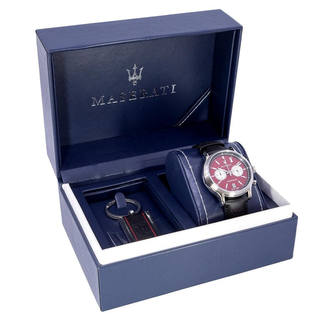 R8871638002-Maserati Men's R8871638002 Legend Red Dial Chrono Watch