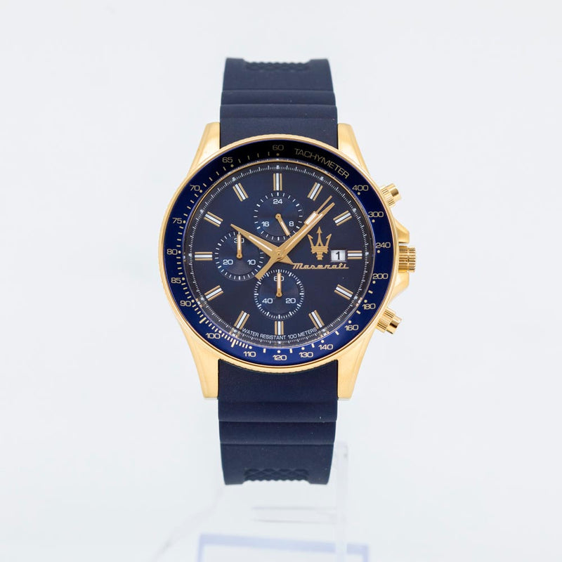 R8871640004-Maserati Men's R8871640004 SFIDA Chrono Blue Dial Watch