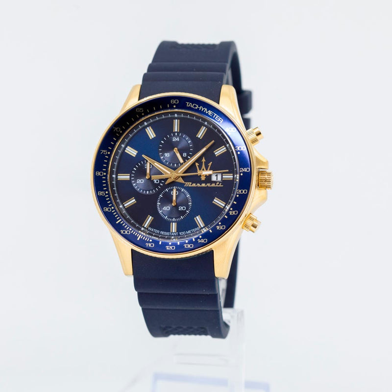R8871640004-Maserati Men's R8871640004 SFIDA Chrono Blue Dial Watch