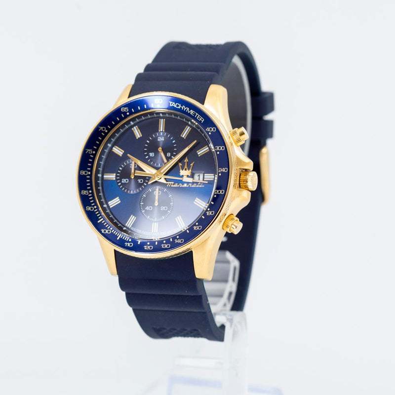 R8871640004-Maserati Men's R8871640004 SFIDA Chrono Blue Dial Watch
