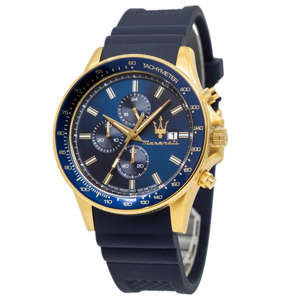 R8871640004-Maserati Men's R8871640004 SFIDA Chrono Blue Dial Watch