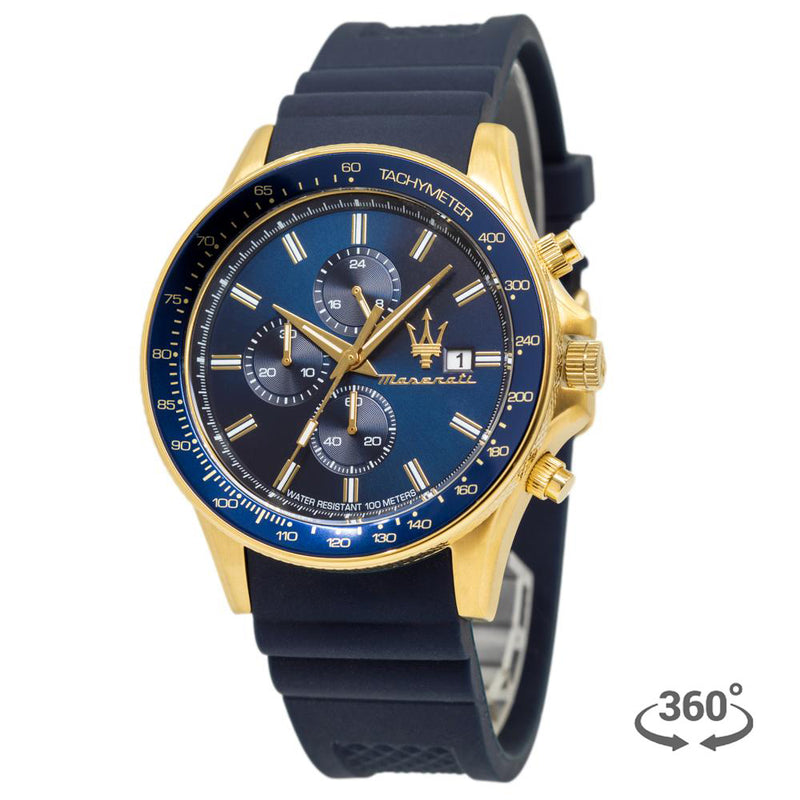 R8871640004-Maserati Men's R8871640004 SFIDA Chrono Blue Dial Watch