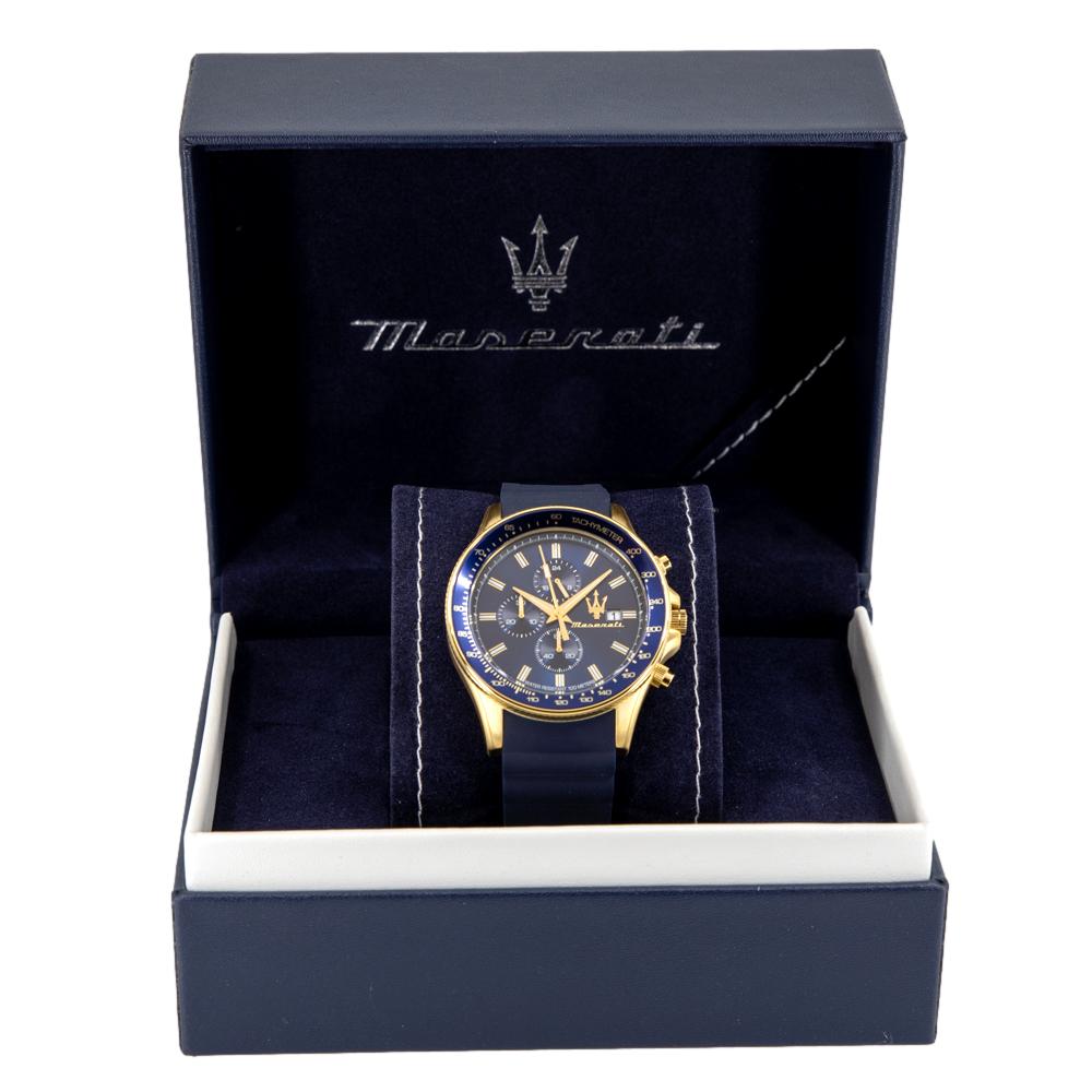 R8871640004-Maserati Men's R8871640004 SFIDA Chrono Blue Dial Watch