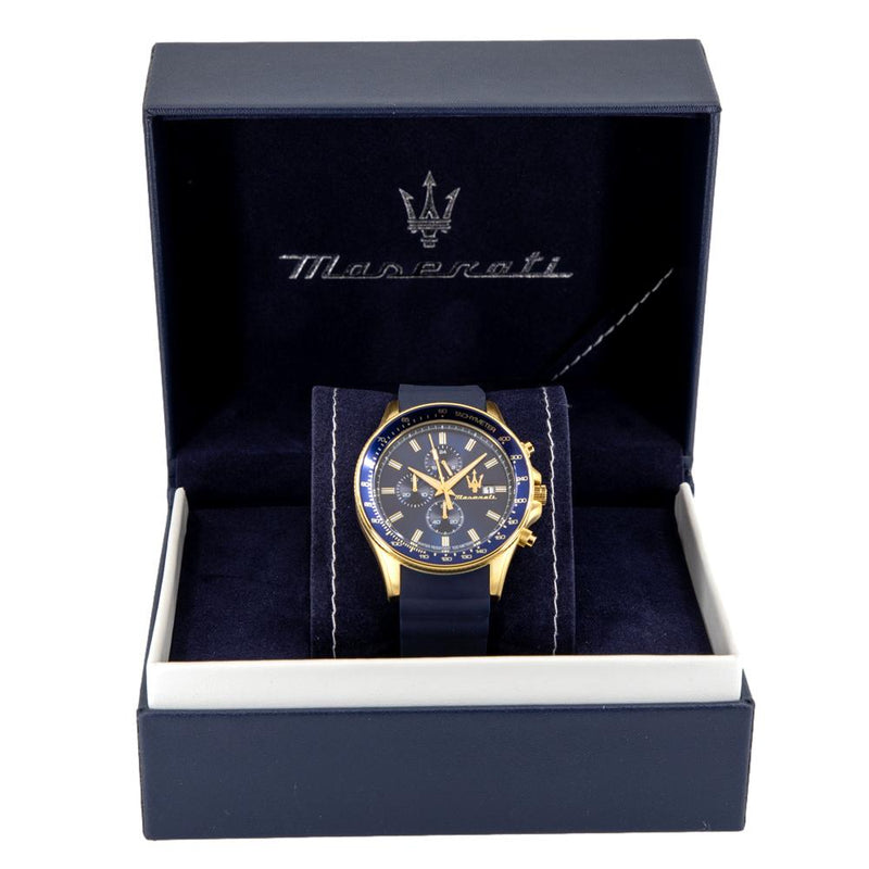 R8871640004-Maserati Men's R8871640004 SFIDA Chrono Blue Dial Watch