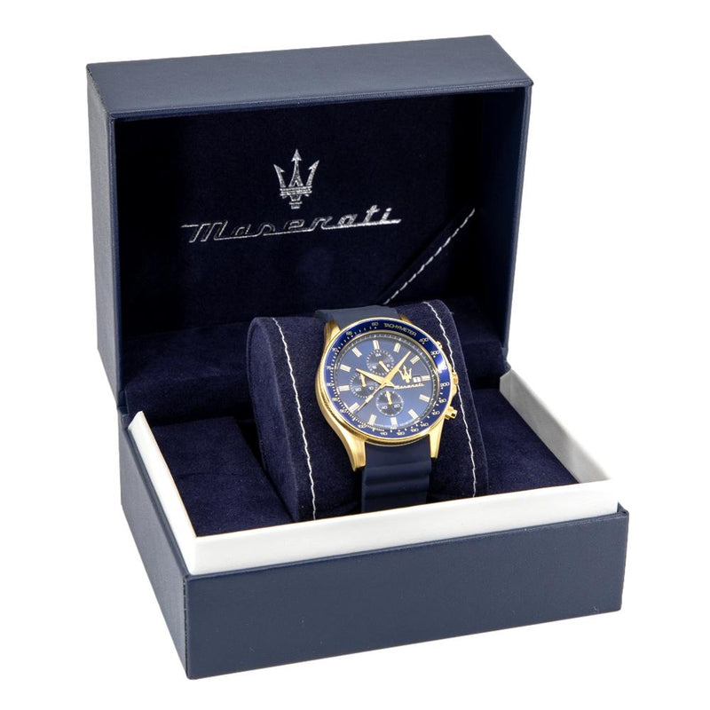 R8871640004-Maserati Men's R8871640004 SFIDA Chrono Blue Dial Watch