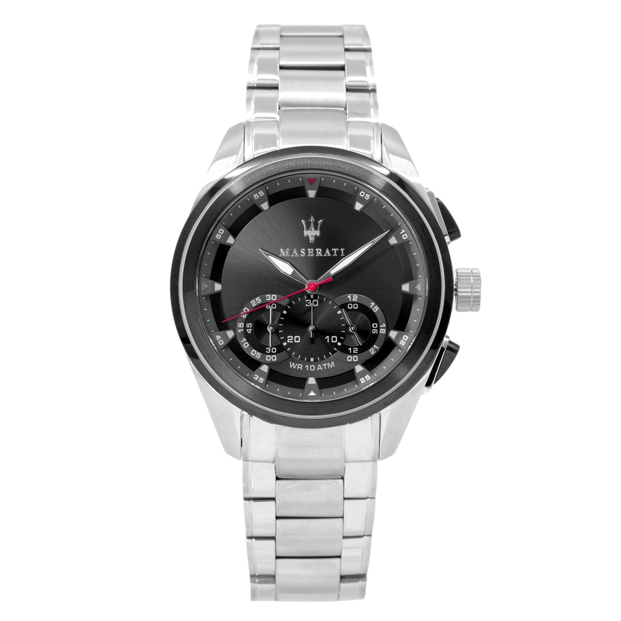 R8873612015-Maserati Men's R8873612015 Traguardo Black Dial Watch