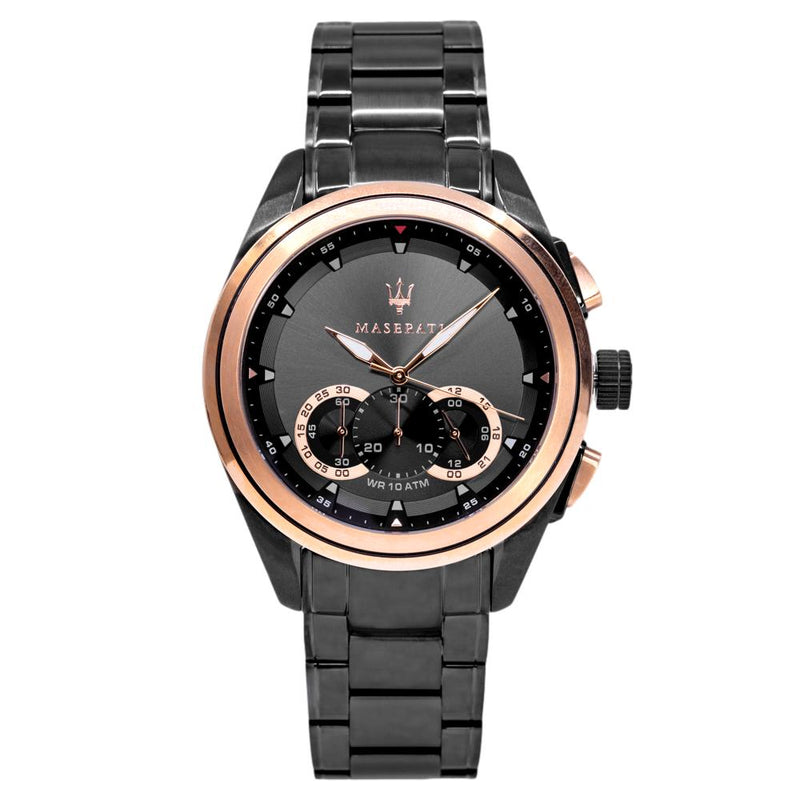 R8873612016-Maserati Men's R8873612016 Traguardo Black Dial Watch