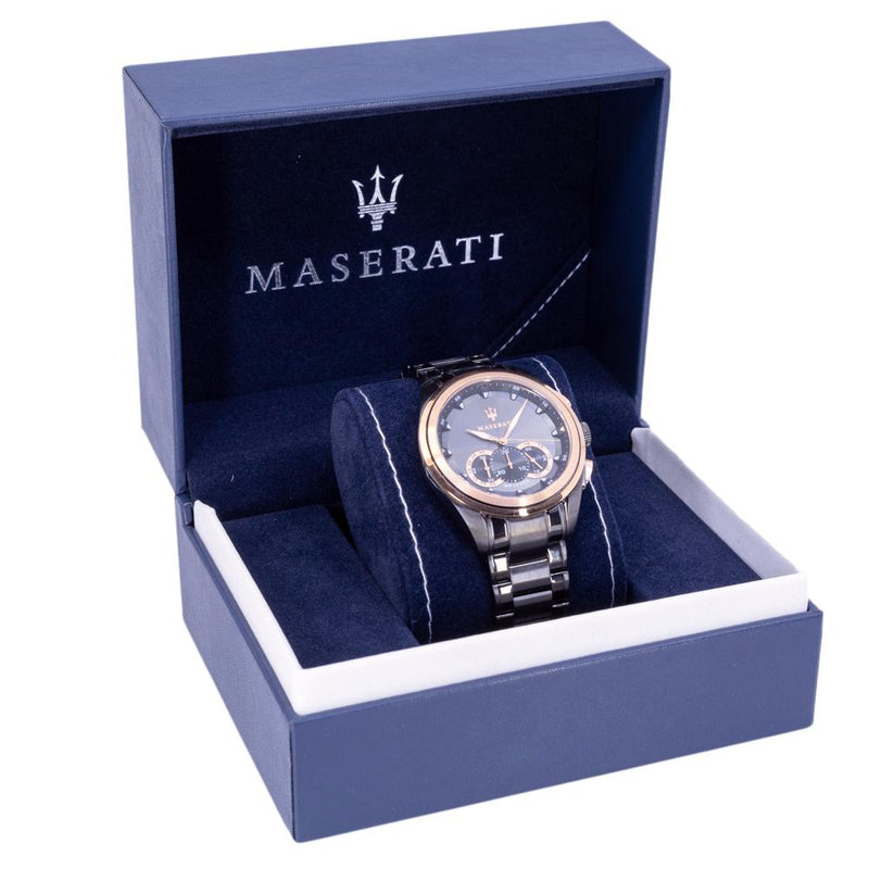 R8873612016-Maserati Men's R8873612016 Traguardo Black Dial Watch